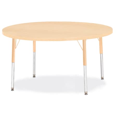 Jonti-Craft Berries Round Activity Table, 48 in. Diameter, A-height, Maple/Maple/Camel 6433JCA251
